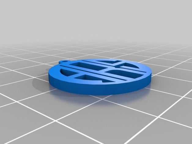 amber monogram pendant multiple loops jewelry customized 3D print model - Mito3D