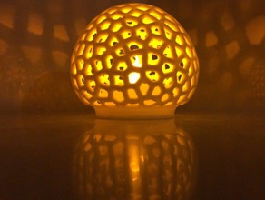 voronoi led cogumelo tealight sombra decoração vela castiçal suporte de matemática arte da escultura titular chá luz vaso 3d print model - Mito3D
