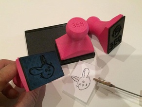 60x40mm-Adresse, Grafik-Stempel - Spielzeug Spiel Zubehör Adresse Stempel bunny customizer Kaninchen Gummi rubber3dprinting 3d print model - Mito3D
