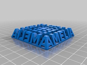 amelia text 1 sculptures customized 3d print model - Mito3D