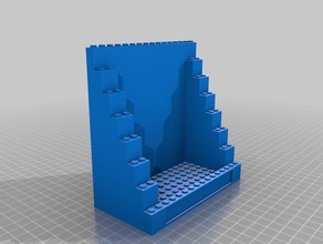 amusant titulaire de la carte bureau visite customizer fort lego compatible 3d print model - Mito3D
