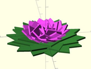 geométrica de fibonacci flor gerador esculturas legal personalizador sistemas o verde kite lotus lótus magenta matemática cor-de-rosa praça 3d print model - Mito3D