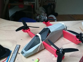 lowdrag quad rc vehicles closed body plane quadcopter quadrocoptere wings 3d print model - Mito3D