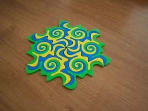 twisted-escher-Mosaik-puzzle math Kunst design Mathe-Kunst Muster rekursive 3d print model - Mito3D