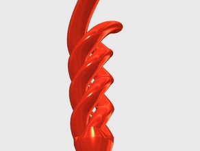 triple neck vase art abstract modern red three 3d print model - Mito3D