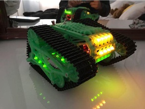 tanque t300 3d con oruga caterp&iacutelar arduino impresión 3d print model - Mito3D
