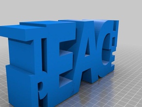 teachpeace des signes les logos l'enseignement 3d print model - Mito3D