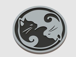 des chats signes les logos yin yang 3d print model - Mito3D