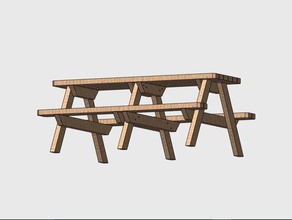 küçük bir piknik masası açık bahçe 3d print model - Mito3D