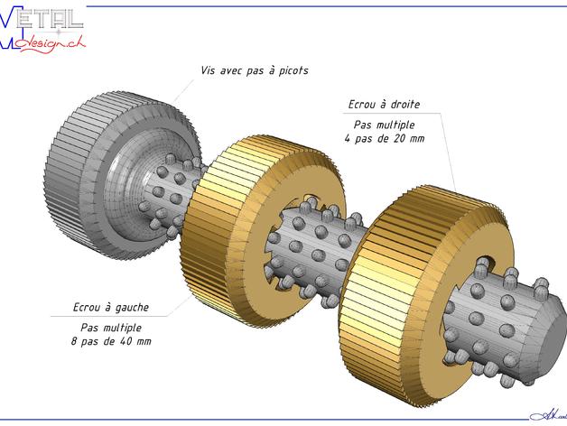 vis magique n&deg2 pièces matériel mécanique quincaillerie 3D print model - Mito3D