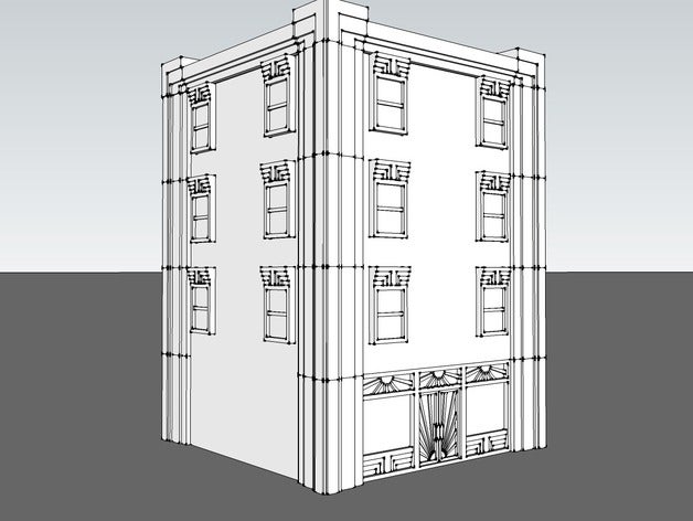 28mm art deco building pieces buildings structures 3D print model - Mito3D