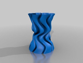 squiggly 2 Dekor spiral vase drucken twist 3d print model - Mito3D