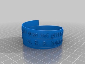 gold spiral poem bracelet mark 2 art customized 3d print model - Mito3D
