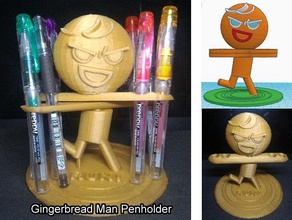 gingerbread man penholder v2 tool holders boxes 3d print model - Mito3D
