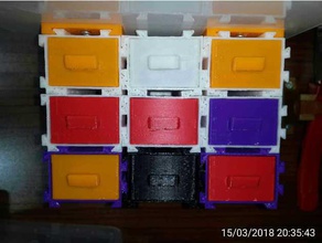 mini tiroir modulaire de la boîte les conteneurs 3d print model - Mito3D