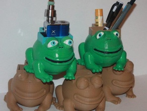 biff holder animals frog pen statuette vape stand 3d print model - Mito3D