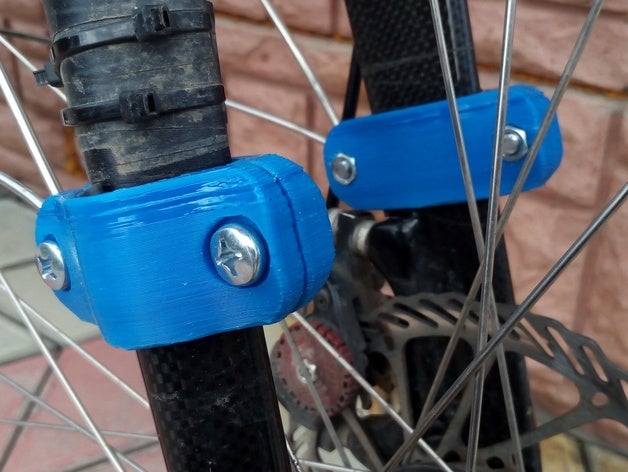holder clamp front full fender carbon fork 29er bicycle mtb bike sport outdoors fenders 3D print model - Mito3D
