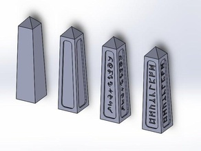 obelisks 25mm base 100mm tall terrain toy game accessories model wargame 3d print model - Mito3D