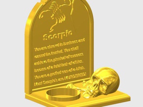 tombstone suporte de vela do agregado familiar a astrologia escorpião 3d print model - Mito3D