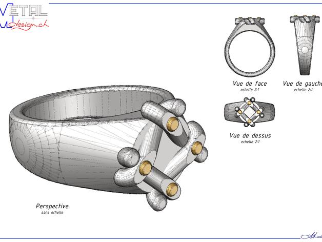 bague n&deg9 les anneaux bijoux 3D print model - Mito3D