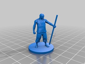 28mm monk miniature wheavy staff toys games dungeons dragons model rpg tabletop 3d print model - Mito3D
