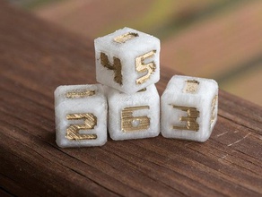 8-bit numbered d6 16mm dice tabletop 3d print model - Mito3D