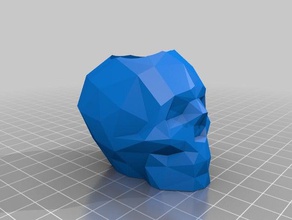 low poly skull pencil holder 3d printing 3d print model - Mito3D