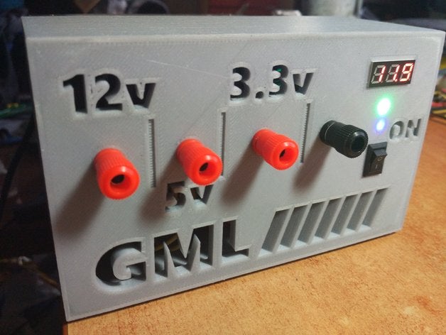 gml-atx-basiert bench power supply panel - Elektronik bench-Top 3D print model - Mito3D