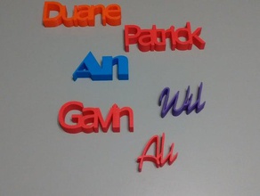 arkadaşlar işaretler logoları 3d isimler ali duane gavin patrick wil 3d print model - Mito3D