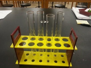 flat-pack-test tube rack lernen Biologie Chemie Bildung Halter lab Labor die laborausrstung Schule Wissenschaft 3d print model - Mito3D