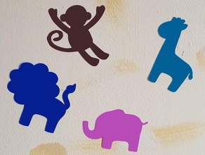 baby animal decals decor elephant elephants giraffe lion magnet monkey monkeys ninjaflex sticker stickers 3d print model - Mito3D