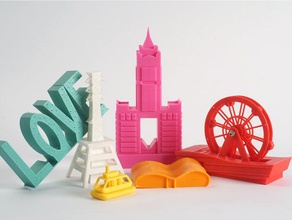 famous building taiwan kaohsiung city buildings structures architecture boat ferris wheel kaoshuing love musicvideo observation tower toy 3d print model - Mito3D
