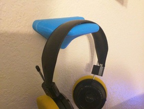 wall mount headphone holder office headphones hook stand 3d print model - Mito3D