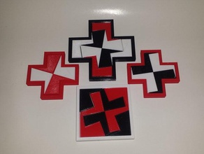croix grecque puzzle plateaux puzzles 3d print model - Mito3D