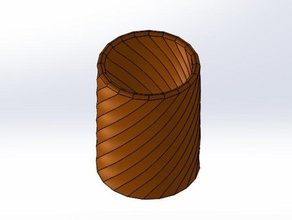 20 sided spiral penholder decor cup pen holder pencil 3d print model - Mito3D