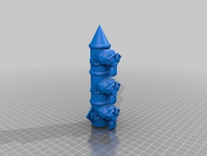 totem pole rocket ship props blender high school regis student project suzanne 3d print model - Mito3D