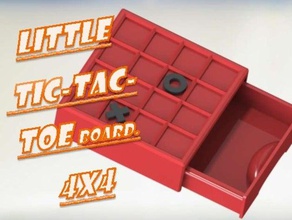 tic-tac-toe 4x4 jogos 3dprintable é fácil crianças jogar o teste tic tac toe viagens 3d print model - Mito3D