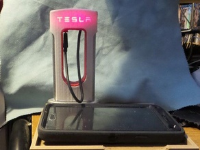 tesla micro usb supercharger note4 note7 phones lighted sign mobile 3d print model - Mito3D
