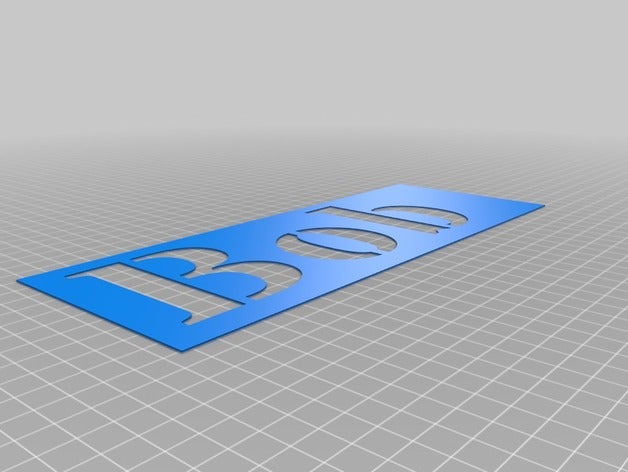 bob stensil des signes les logos personnalisé 3D print model - Mito3D