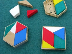 hexagon into square puzzle puzzles openscad 3d print model - Mito3D