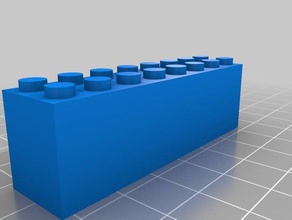 my customized lego-compatible brick wall 2x construction toys 3d print model - Mito3D