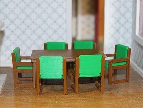 dining room group model furniture 3d print model - Mito3D