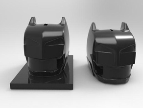 2 bat-helm banks containers batman piggy bank 3d print model - Mito3D