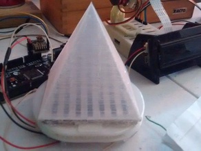 hueco de la pirámide lente 8x8 neopixel matriz electrónica arduino accesorio led 3d print model - Mito3D
