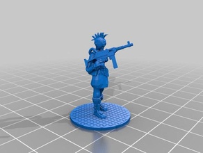 Mm dublör kız minyatür insanlar grup Yönetim Kurulu çete savaşları gngwars model necromunda ölçek çatışma kadın 3d print model - Mito3D