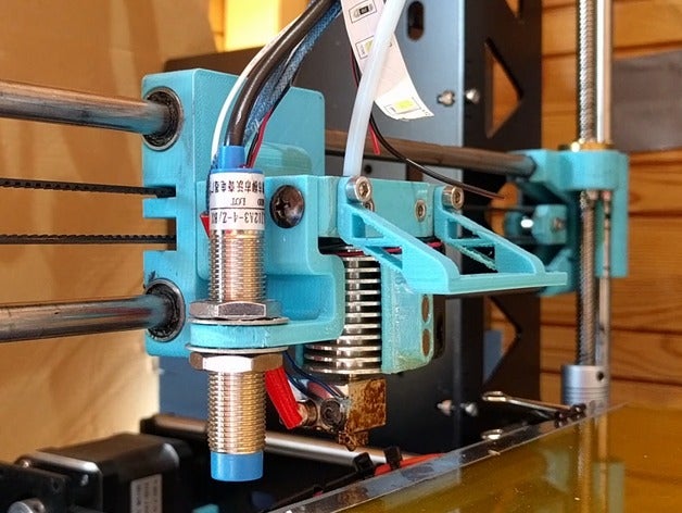 prusa i3 magnético bowden x-carro e3d v6 de la impresora partes auto cama nivelación extrusor monte e3dv6 hotend sensor inductivo transporte modular p3steel rework steel 3D print model - Mito3D