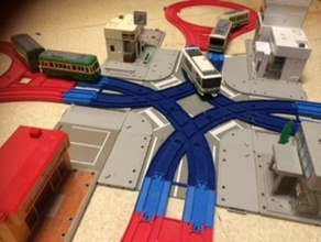 plarail duble-parça eğrisi çapraz demiryolu tramvay mekanik oyuncaklar geçiş tomica şehir tomy tren 3d print model - Mito3D