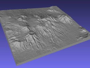 il monte aso prefettura di kumamoto in giappone apprendimento Mappa 3d Modello geodesia la geografia geologia sollevato soccorso topografia vulcanismo vulcano 3d print model - Mito3D