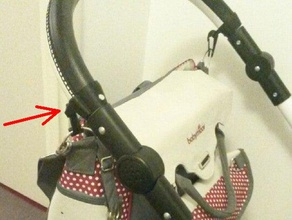 bag holder stroller replacement parts hook part 3d print model - Mito3D