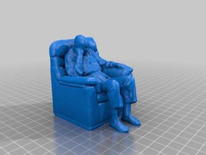 adam sandalyeye insanlar vücut büstü yüz şekil heykelcik baş insan koltuk oturuyor gövde 3d print model - Mito3D